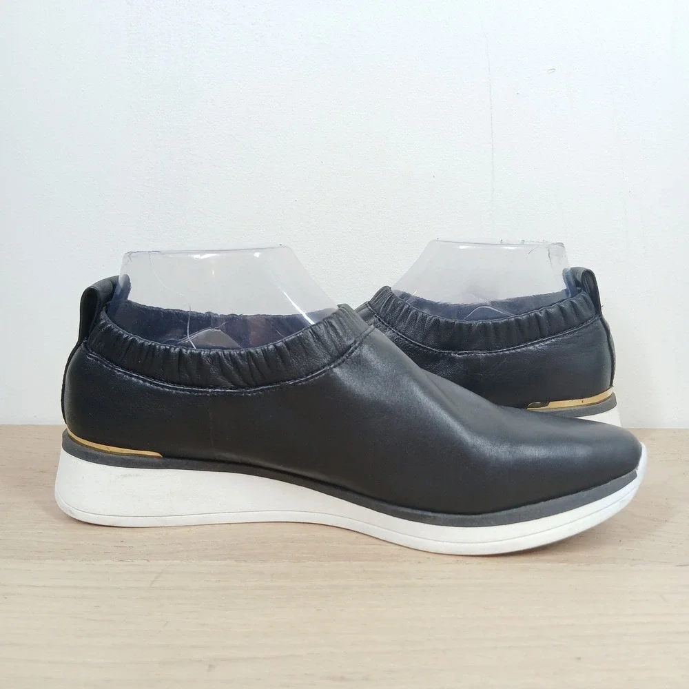 Louise et Cie Slip On Sneakers Women 7.5 Black Leather Platform Minimalist